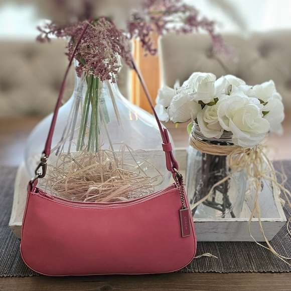 Coach Handbags - Vintage Coach Pearlized Nappa Leather Demi Shoulder Bag 8167 ( Pink )